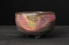 Yellow and pink chawan, Raku tea bowl